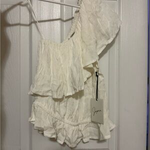 Japna Cream Textured Blouse